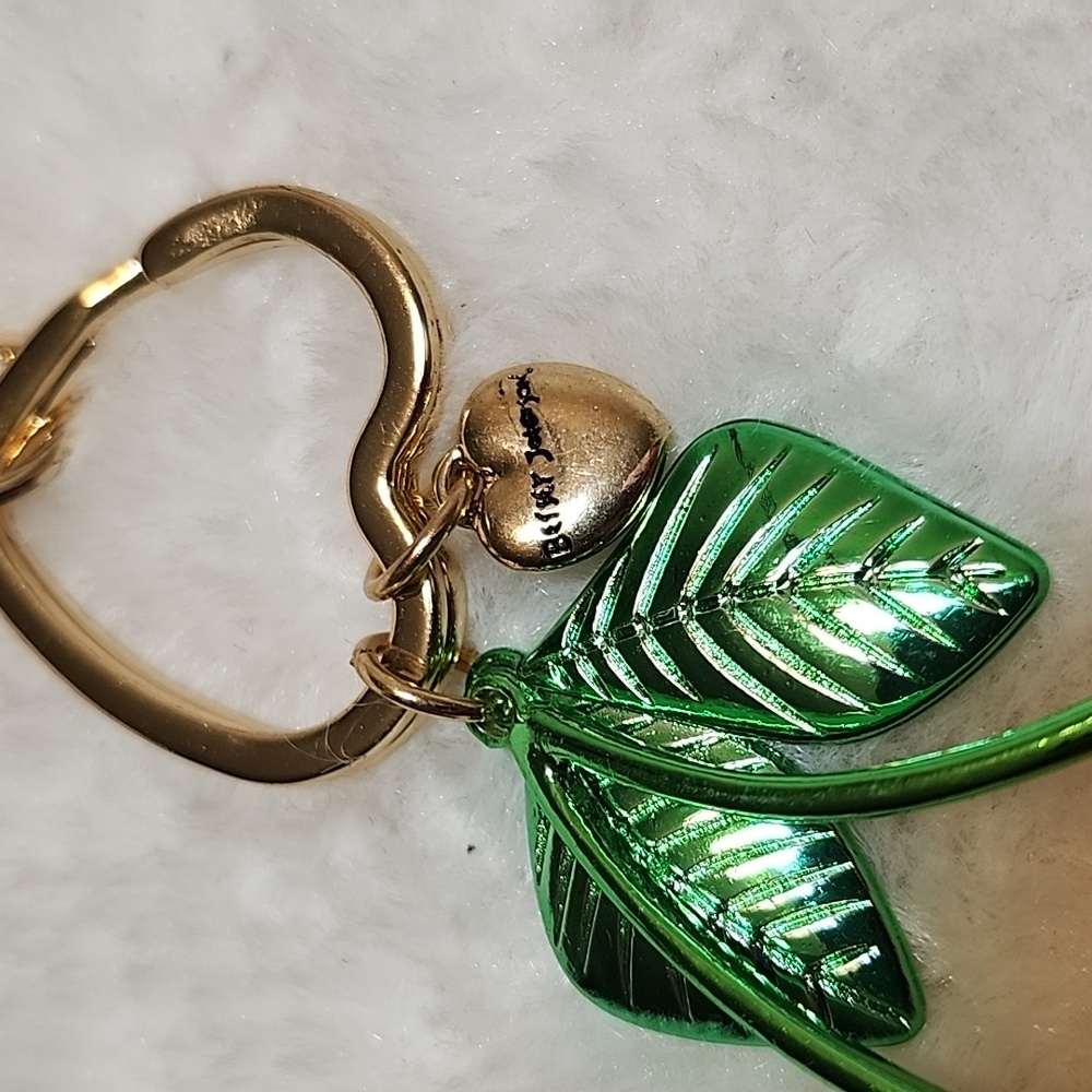 Betsy Johnson Cherry Purse Charm/ Keychain with Gold and Green Accents - Picture 2 of 8